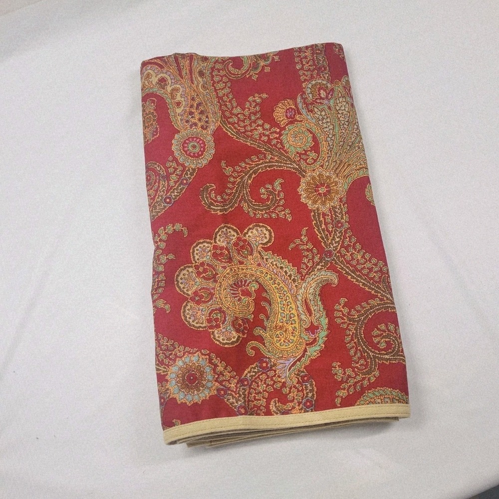 CHAPS Ralph Lauren Juliette Red Gold Paisley Window Valance 78x17.5" - Picture 3 of 9